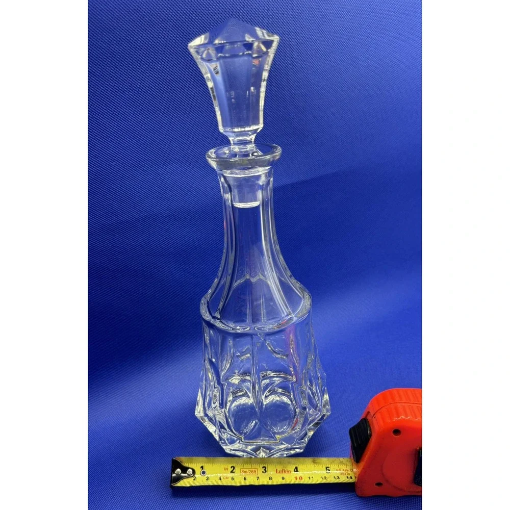 Vintage Bohemian Czech‎ Cut Clear Crystal Glass Wine Decanter